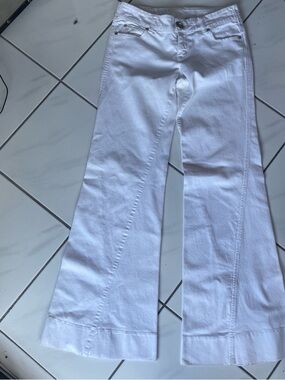 Wide Leg White Women's Pants